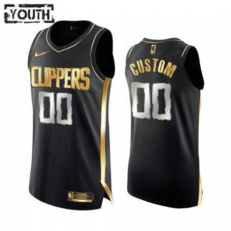 Canotte Bambino Los Angeles Clippers Personalizzate 2020-21 Nero Golden Edition Swingman